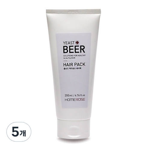 홈로즈 맥주효모 헤어팩, 200ml, 5개