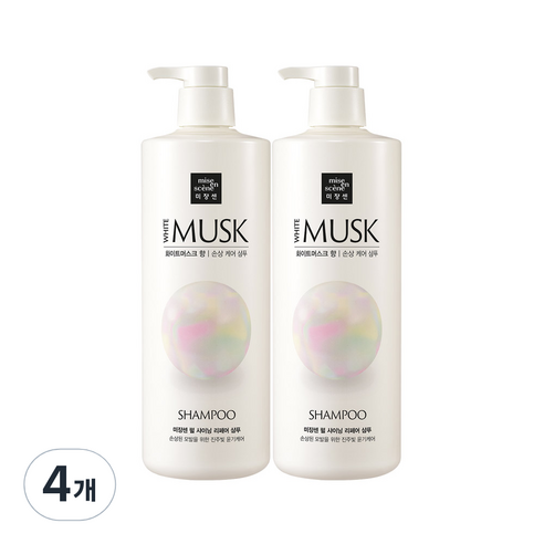 미쟝센 펄 샤이닝 리페어 퍼퓸샴푸 화이트머스크향, 1000ml, 4개