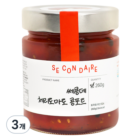 쎄콩데 체리토마토 콩포트, 260g, 3개