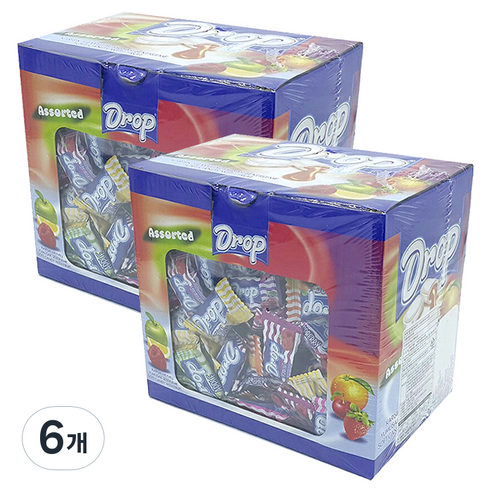 드롭 어소티트 소프트캔디 6가지맛, 1kg, 6개