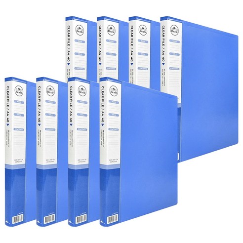 희망사무포인트 리클 클리어 파일 40매, 파랑, 8개