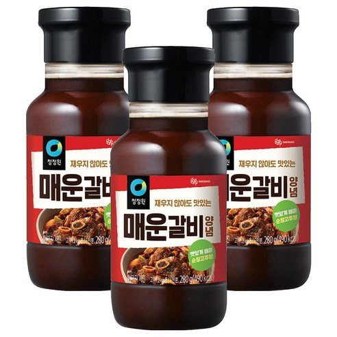 대상 청정원 매운갈비양념, 280g, 3개