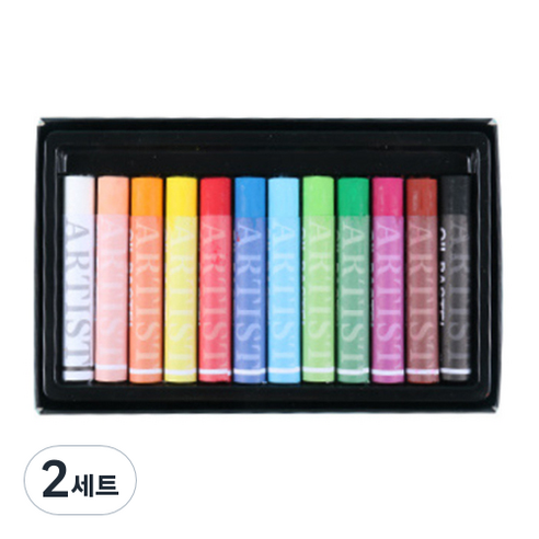 그리밍툴 소프트 오일 파스텔 12p 세트, 2세트, 12색