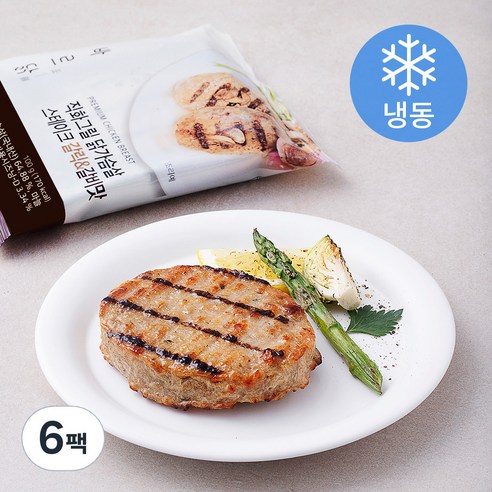 바르닭 직화그릴 닭가슴살 스테이크 갈릭 & 갈비맛 (냉동), 100g, 6팩