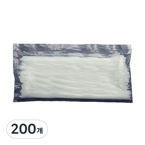 케이블타이 고정 정리 홀더 370mm, 200개, 화이트