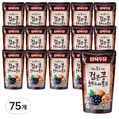 삼육두유 검은콩 호두 앤 아몬드 파우치, 190ml, 75개