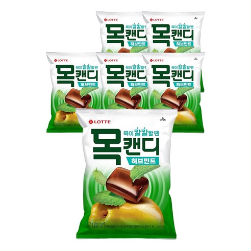 롯데제과 목캔디 허브민트, 217g, 6개