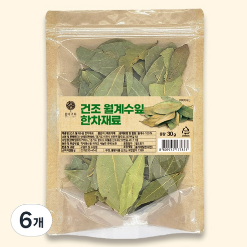 몸애조화 건조 월계수잎 한차 재료, 30g, 6개