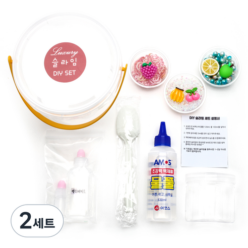 히야가게 과일나라 슬라임 DIY 세트, 2세트, 혼합색상