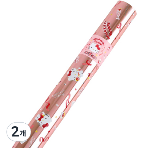 산리오 증착포장지 헬로키티 53cm x 15m, 레드, 2개