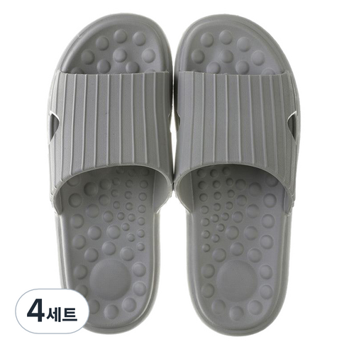 언헤브 부드러운 경량 지압 슬리퍼 265, 07 그레이, 4세트