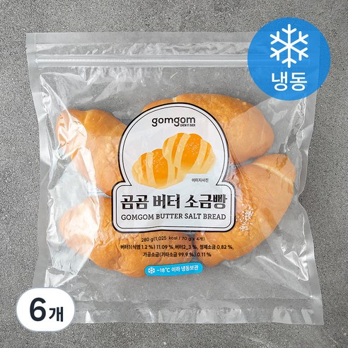 곰곰 버터 소금빵, 70g, 4개입, 6개