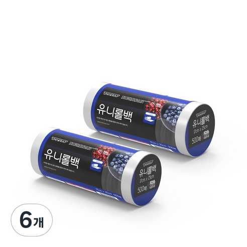 유니랩 위생롤백 소 17 x 25 cm 500p, 소(S), 500개입, 6개