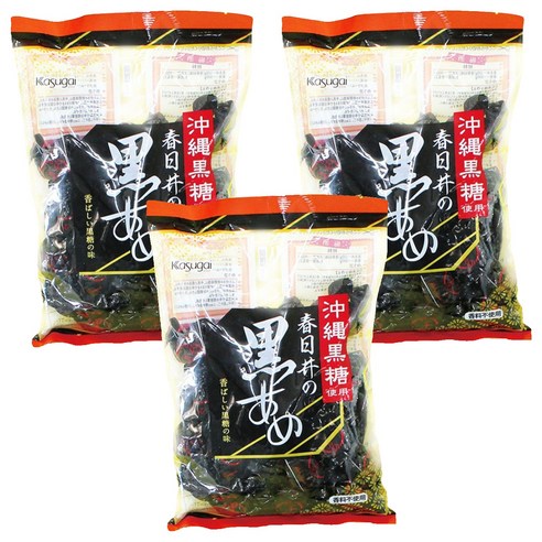 카수가이 흑사탕, 333g, 3개