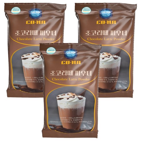 CONA 초코라떼 파우더 분말, 1kg, 1개입, 3개