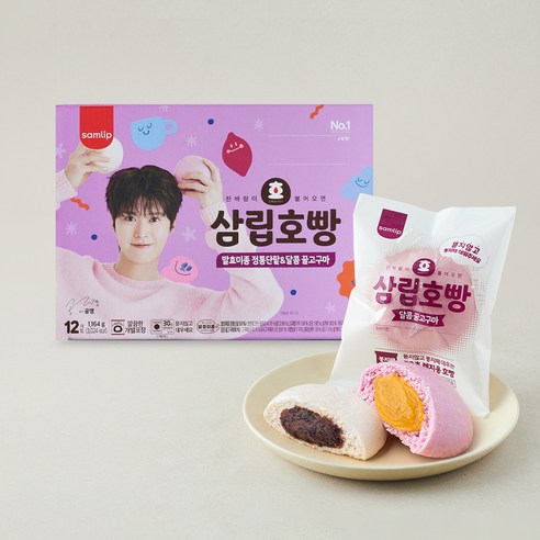 삼립 호빵 발효미종 단팥 6p + 달콤 꿀 고구마 6p 세트, 97g, 12개입, 1세트