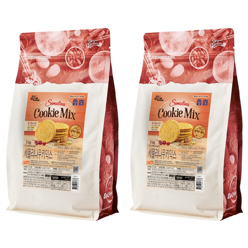 브레드가든 든든한 세몰리나 통밀 쿠키믹스, 1kg, 2개