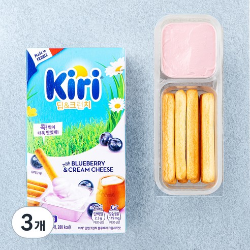 끼리 딥앤크런치 블루베리 크림치즈맛, 35g, 3개입, 3개