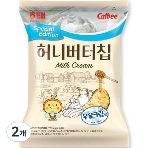해태제과 허니버터칩 우유크림맛, 2개, 110g