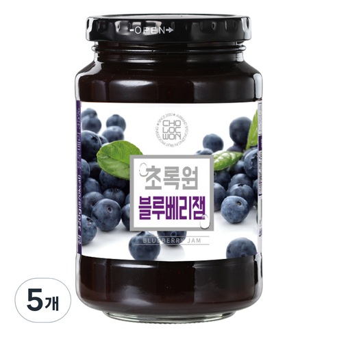 초록원 블루베리잼, 320g, 5개