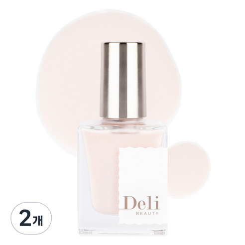 델리뷰티 딥시럽 루어인무드 네일컬러 글리터, MG08 글램펄 누드핑크, 10ml, 2개