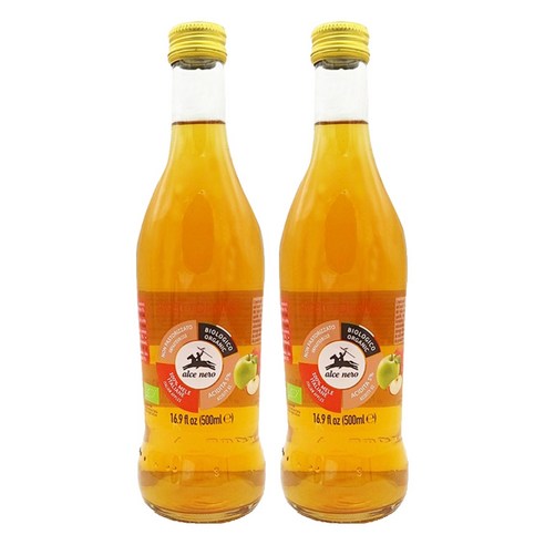 알치네로 유기농 애플사이다 비니거 사과초모식초, 2개, 500ml