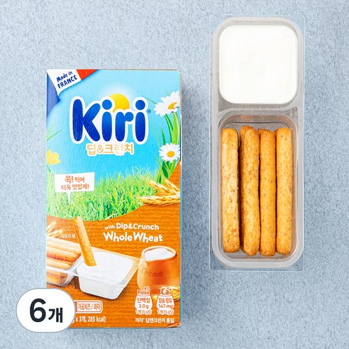 끼리 딥앤크런치 통밀 가공치즈 + 과자, 35g, 3개입, 6개