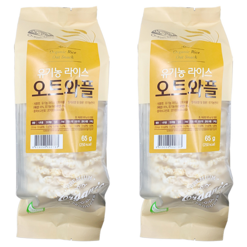 OrganicStory 유기농 라이스 오트와플 곡물맛, 65g, 2개