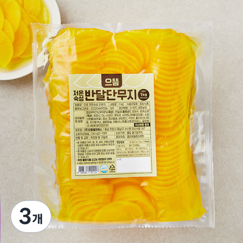 으뜸 저온숙성 반달 단무지, 1kg, 3개