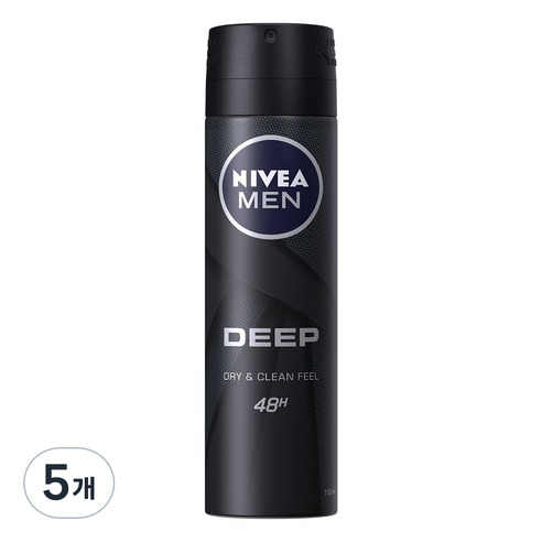 니베아 맨 딥 데오드란트 스프레이, 150ml, 5개