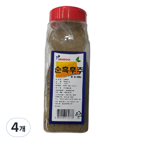 한울식품 순흑후추, 400g, 4개