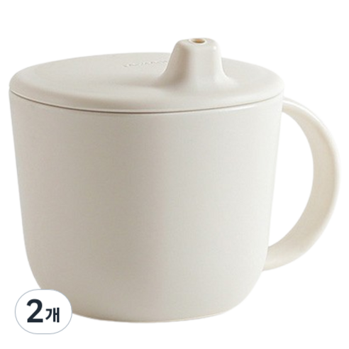 탁가온 네모 에코젠 유아용 스파우트컵 320ml, 2개, 아이보리
