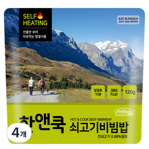 이지밥 핫앤쿡 쇠고기비빔밥, 120g, 4개