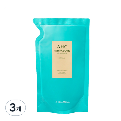 AHC 에센스케어 클렌징오일 에메랄드 리필, 125ml, 3개
