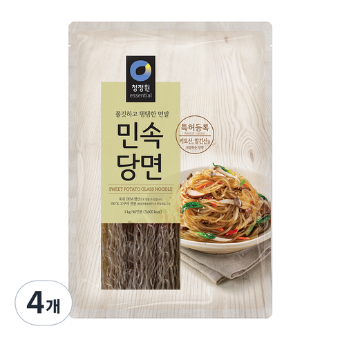 청정원 민속 당면, 1kg, 4개