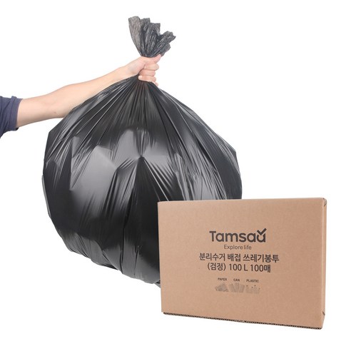 탐사 분리수거 배접 비닐 봉투, 100L, 100매