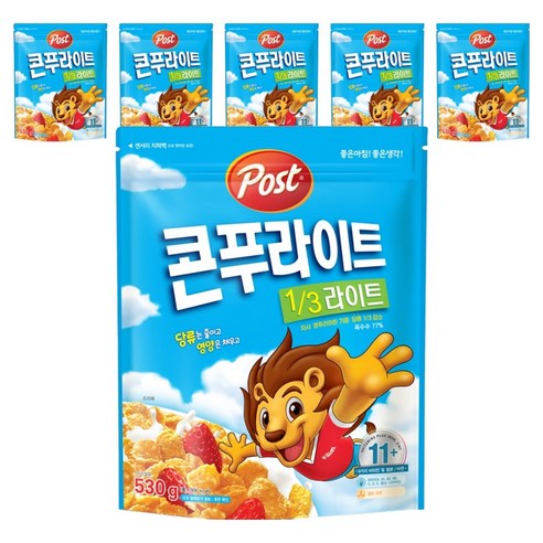 포스트 콘푸라이트1/3슈거라이트 시리얼, 530g, 6개