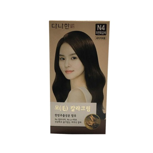 다나한 모 칼라크림 염모제, 1개, N4자연흑갈색