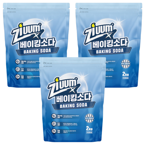 슈가버블 지움 분말 베이킹소다, 2kg, 3개