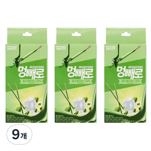 참좋은간식 멍빼로 강아지간식 12p, 클로렐라, 9개