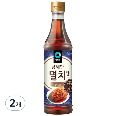 청정원 남해안 멸치액젓 골드, 1kg, 2개