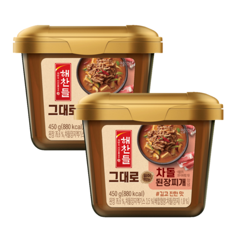 해찬들 그대로 끓여먹는 차돌 된장, 450g, 2개