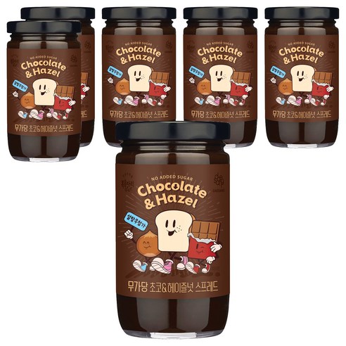 복음자리 무가당 초코&헤이즐넛 스프레드, 220g, 6개
