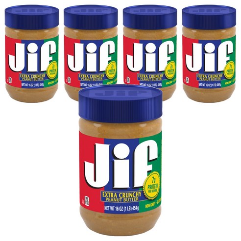 Jif 크런치 땅콩버터, 454g, 5개