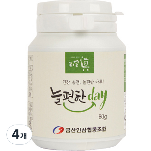 금산인삼협동조합 리얼진 늘편한 day 800p, 80g, 4개