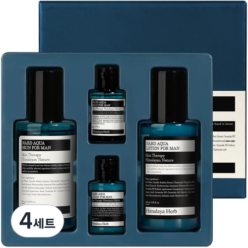 나드 아쿠아 스킨 200ml + 30ml + 로션 200ml + 30ml 포맨 세트, 4세트
