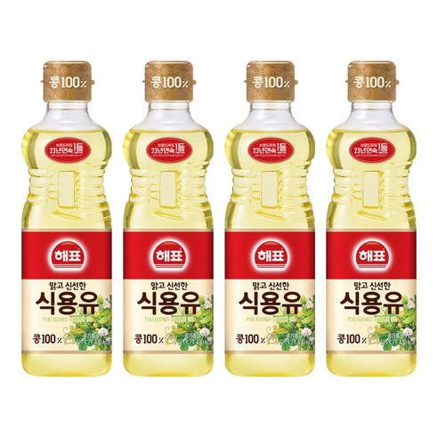 해표 맑고 신선한 식용유, 900ml, 4개