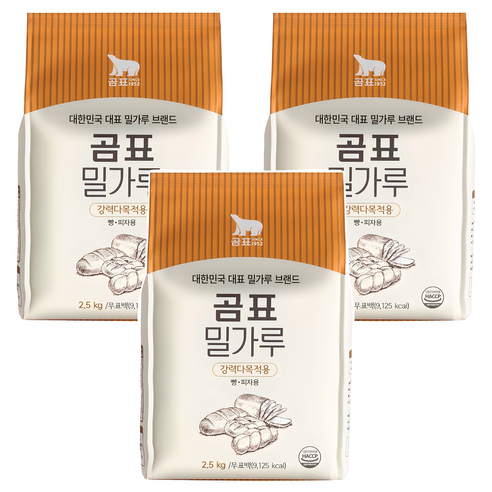 곰표 강력다목적용 밀가루, 2.5kg, 3개