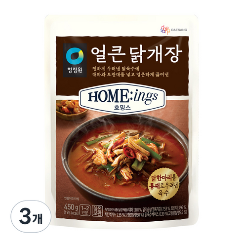 대상 청정원 호밍스 얼큰 닭개장, 450g, 3개