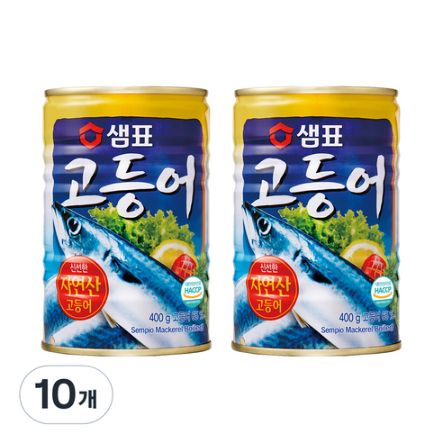 샘표 원터치 고등어 통조림, 400g, 10개